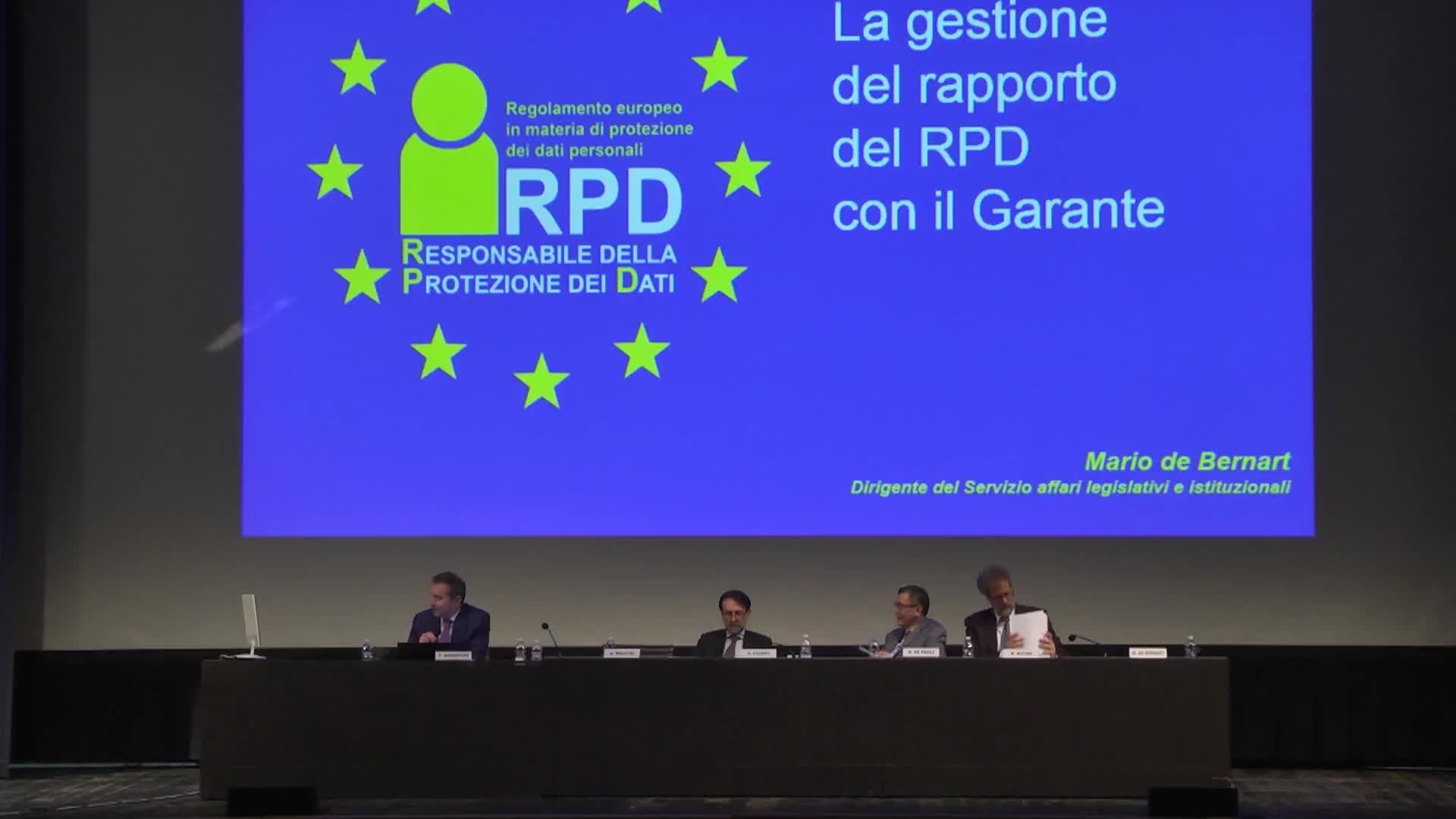 Il Garante incontra i responsabili della protezione dati - Intervento di Mario De Bernart - immagine